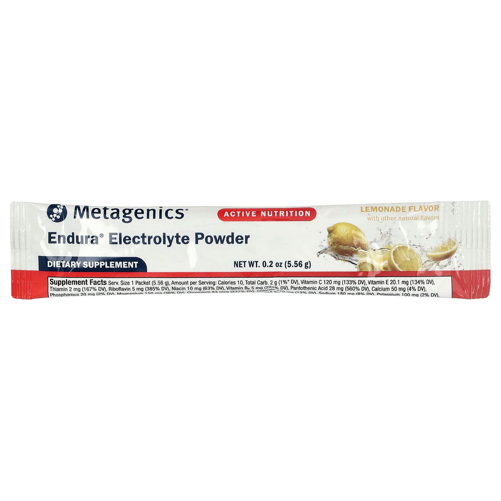 Metagenics, Endura®, электролитный напиток в порошке, со вкусом лимонада, 30 пакетиков по 5,56 г (0,2 унции)