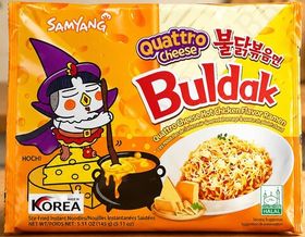 Лапша б/п со вкусом 4 сыра Quattro Cheese, Samyang, Корея, 135 г