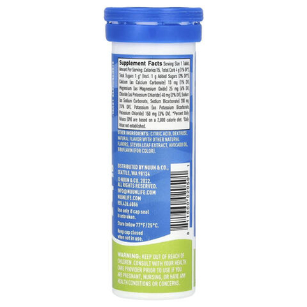 Nuun, Sport Hydration, напиток с шипучим электролитом, лимон и лайм, 10 таблеток