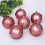 Набор шаров 8 см «Magic wish» (набор 6 шт), Розовое золото