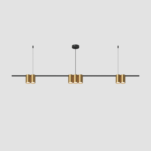 DK4063-BK+SG Подвесной светильник ORBIT, IP20, 7xGU10 LED до 15 Вт, черный + сатинированное золото, алюминий