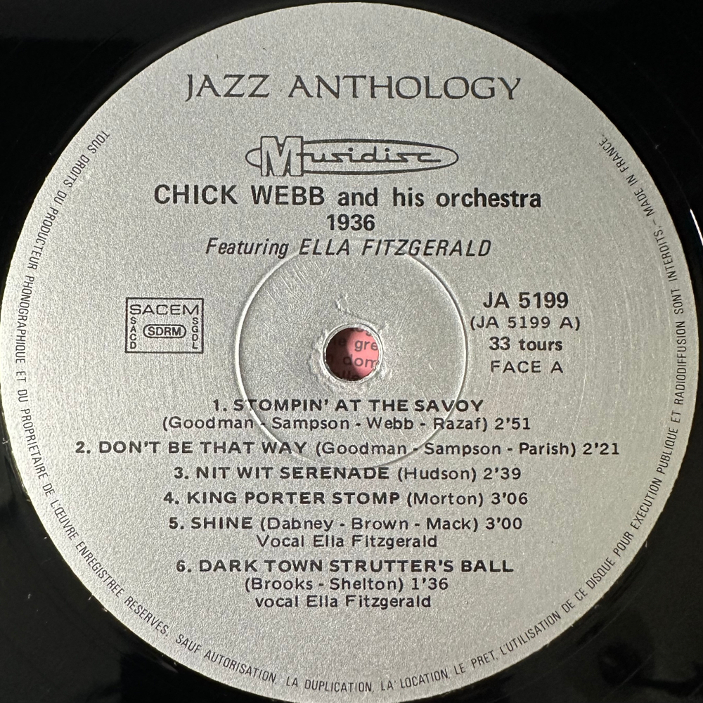 Chick Webb And His Orchestra 1936 Featuring Ella Fitzgerald (Франция 1976г.)
