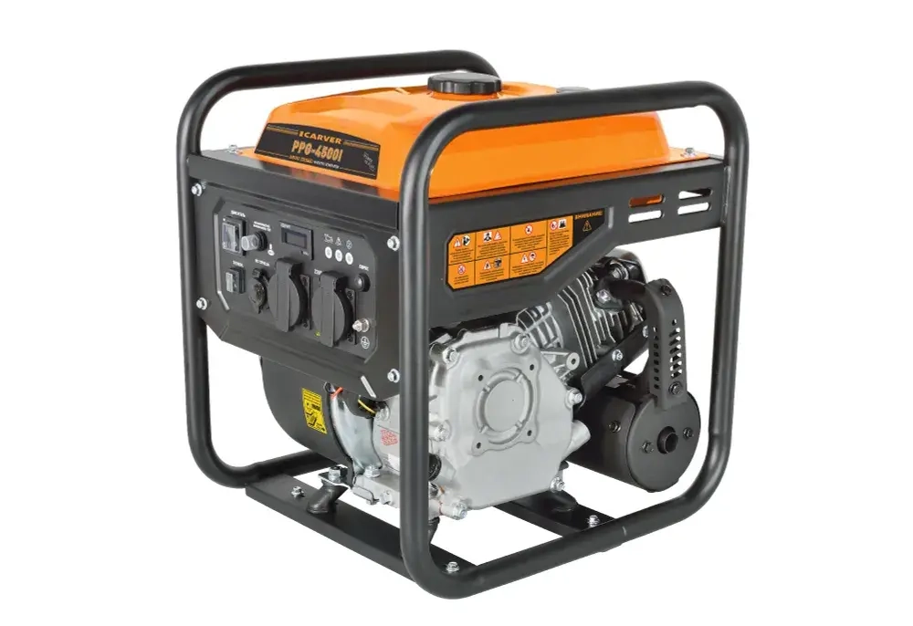 Генератор бензиновый инверторный CARVER PPG-4500I (3.8 кВт, бак 7.5 л, режим "эконом" ) / бензогенератор / электрогенератор инверторный, резервное питание, для автономного энергоснабжения
