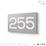 Номер на дверь 255, табличка на дверь для офиса, квартиры, кабинета, аудитории, склада, серая 120х70 мм, Айдентика Технолоджи