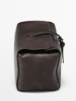 Massimo Dutti Косметичка из кожи наппа, коричневый
