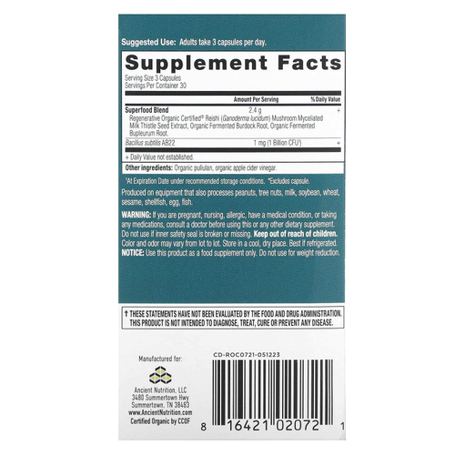 Ancient Nutrition, средство для очищения печени, 90 капсул