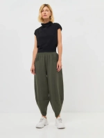 Брюки бананы трикотажные хаки