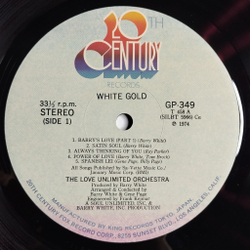 Винтажная виниловая пластинка LP Barry White The Love Unlimited Orchestra White Gold (Japan 1974) (Obi) Satin Soul