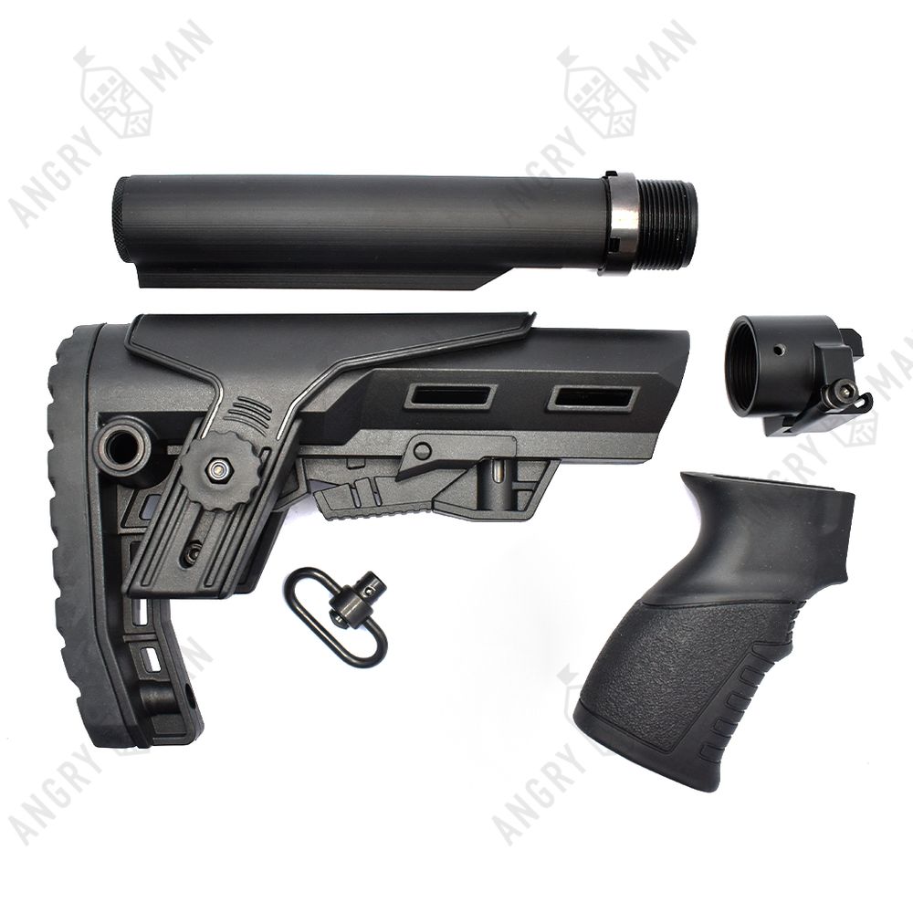 Комплект: Телескопический приклад на Сайгу/АК без завышения, Alpha, K.Arma