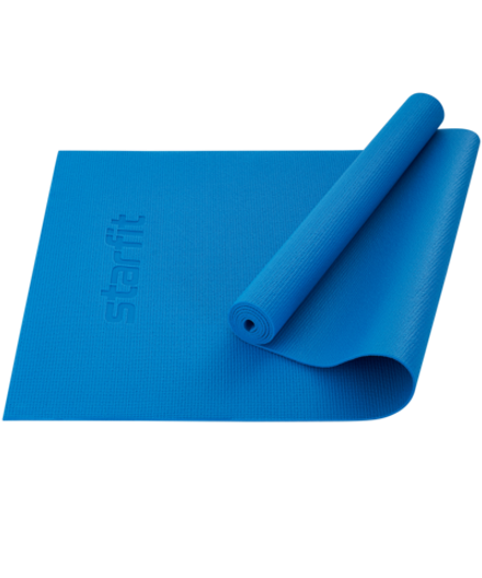 Коврик для йоги и фитнеса FM-104, PVC, 183x61x0,4 см, синий