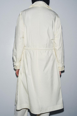 ZARA ТРЕНЧ ОВЕРСАЙЗ — ZW COLLECTION, ЖЕЛТОВАТО-БЕЛЫЙ