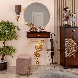 Бра настенный светильник Heri Каштан левое с абажуром Терра Шоколад