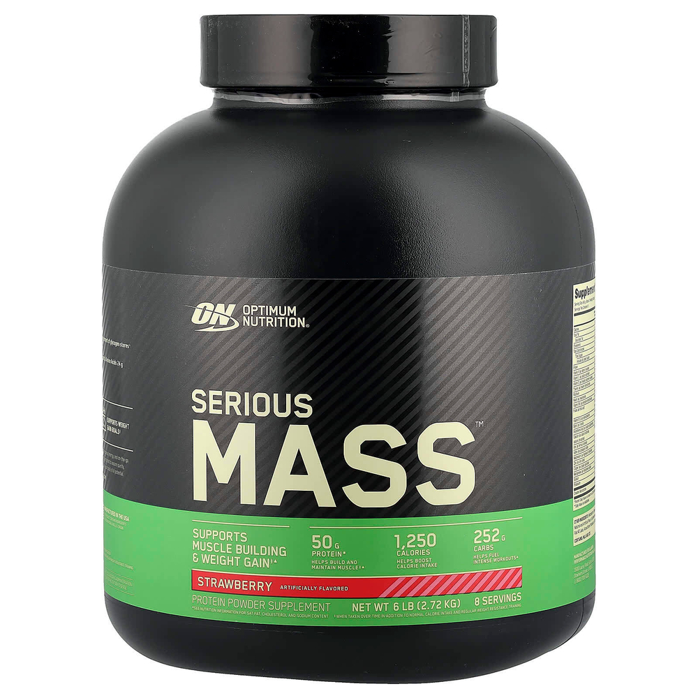 Optimum Nutrition, Serious Mass™, с клубничным вкусом, 2,72 кг (6 фунтов)