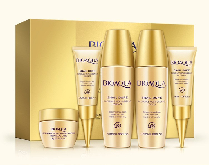 Набор для ухода за кожей лица BioAqua Snail для лица с секретом улитки и пептидами
