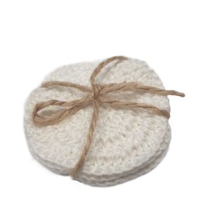 Вязаные бамбуковые диски ZEERO белые, 3 шт.