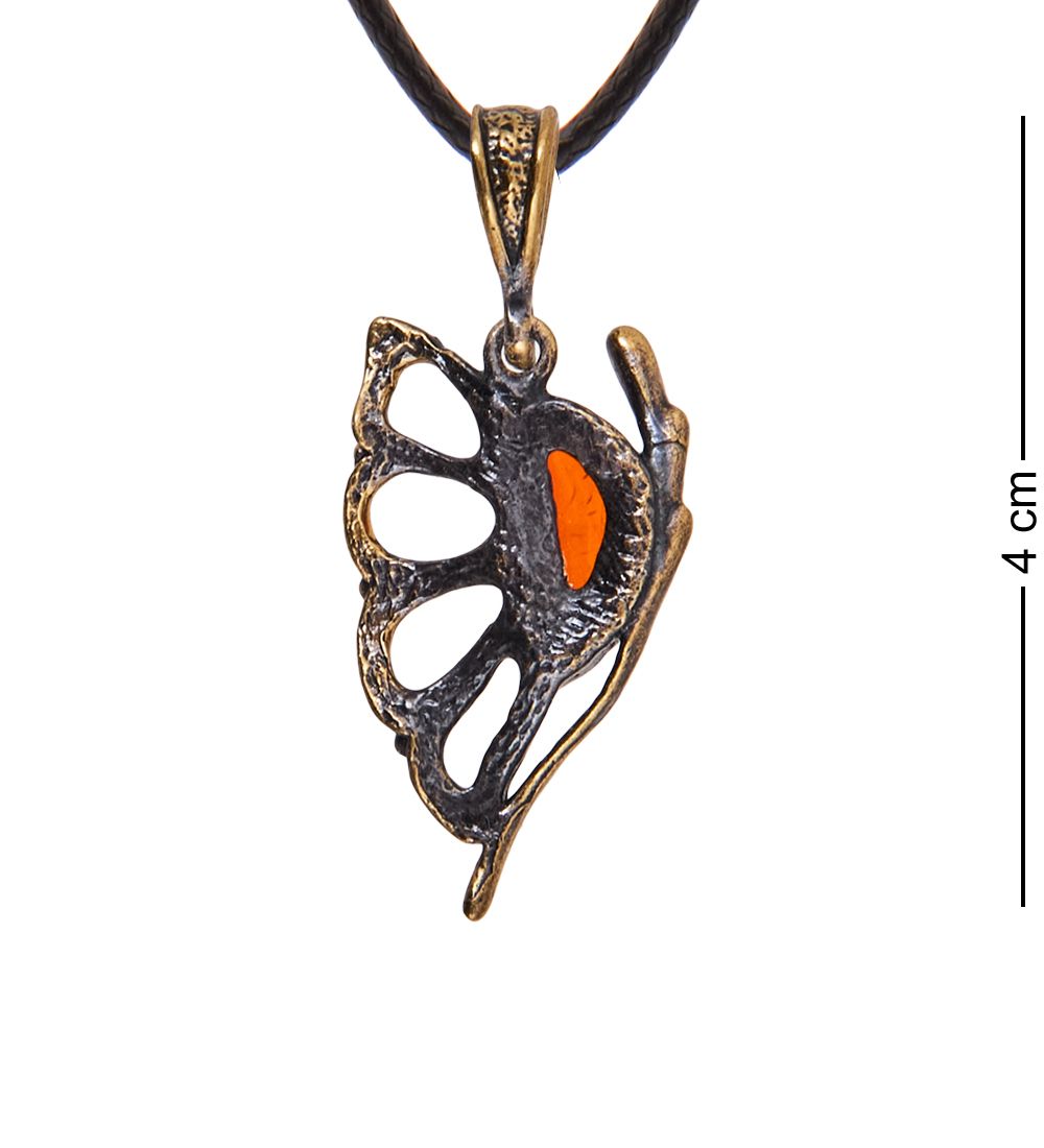 AM-3905 Подвеска «Крылышки» (латунь, янтарь)