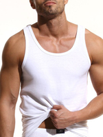 Мужская классическая майка из хлопка (Размер: M) (Цвет: белый)