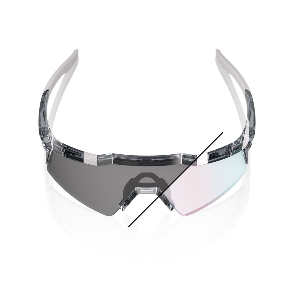 Спортивные очки с диоптриями 100% Speedcraft SL / Polished Translucent Grey / Rose Gold Mirror Photochromic