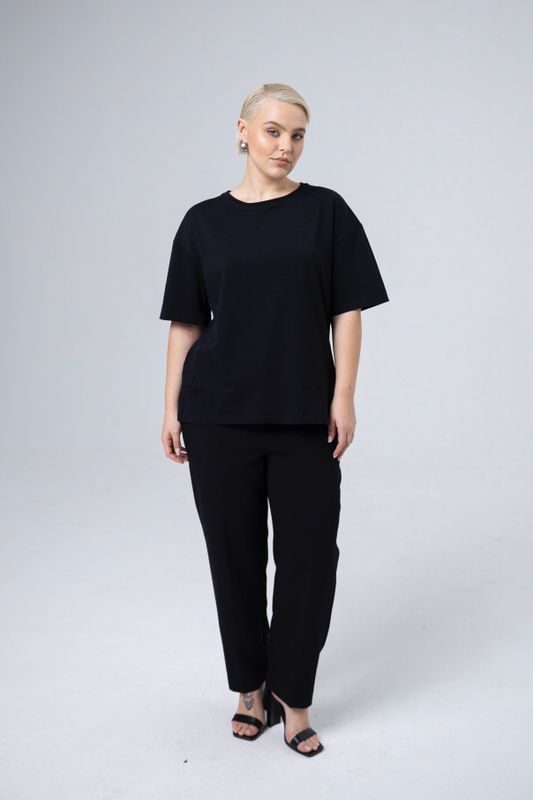 Футболка с круглым вырезом, черный