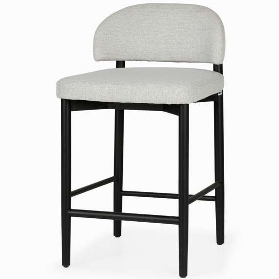 Полубарный стул Jeff, серая ткань, черные ножки