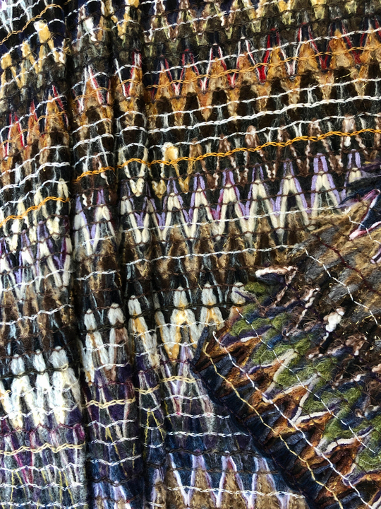 Трикотаж принт зигзаг, серый, коричневый, хаки, белый, дизайн MISSONI NB070