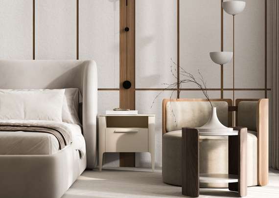 Тумба прикроватная Type 1 полка 1 ящик ширина 50 см (молочный)