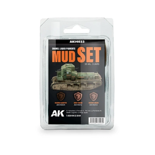 Набор красок AK Interactive Liquid Pigment Set - Mud