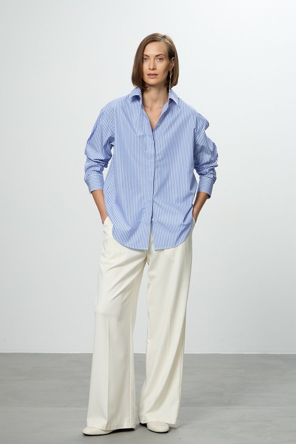 Рубашка Хельсинки синяя полоска