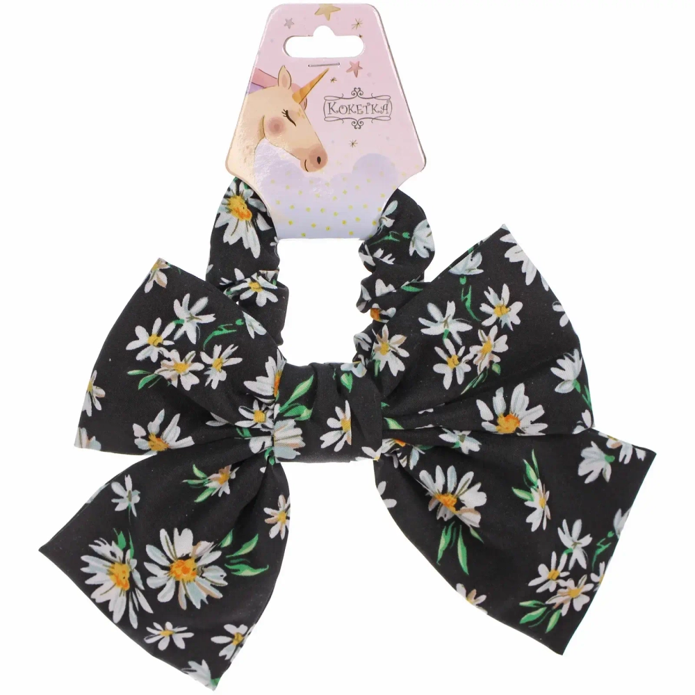 Резинка для волос «ПЕРСЕЯ», ромашки, микс 6 цветов, d-8,5см (подвес Кокетка Единорог)