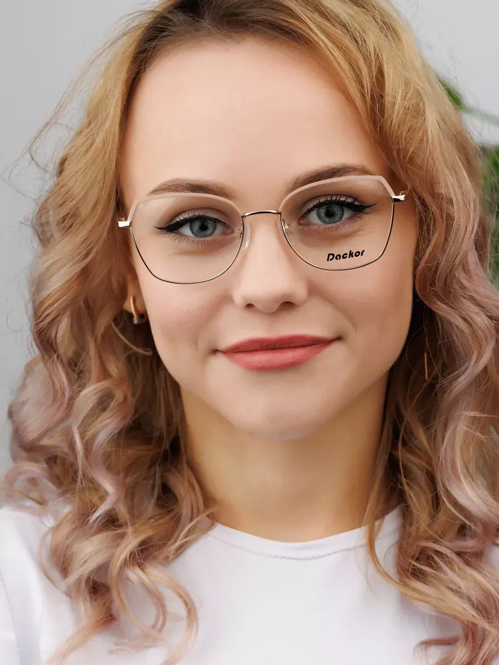Оправа для очков женская брендовая золотистая
