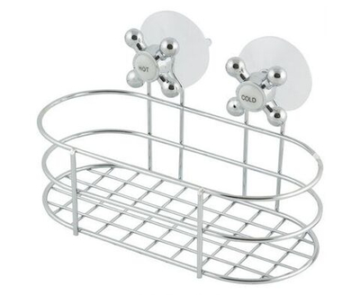 Корзинка для ванной SPOT овальная 20x10,5x12,5 см металл хромированный присоска