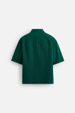 ZARA КУРТКА-РУБАШКА С ВЫШИВКОЙ, ЗЕЛЕНЫЙ