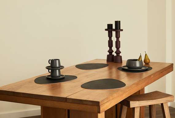 Набор из 4-х двухсторонних сервировочных салфеток drop, 33х41 см, черный/светло-серый