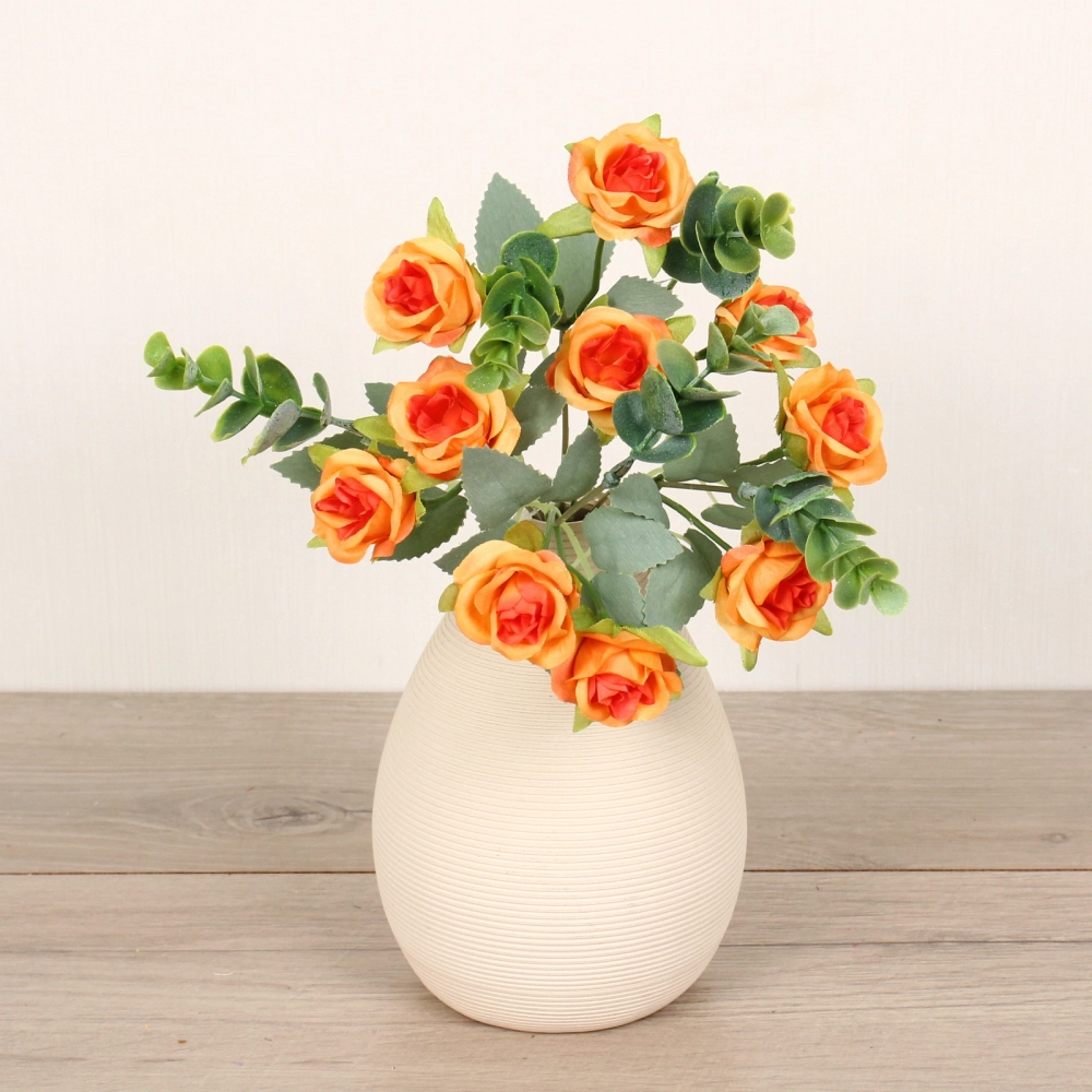 Искусственные цветы «Волшебство лета» 30см Розочки 10 цветков оранжевые
