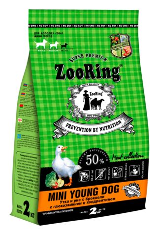 ZooRing сухой корм для собак мелких пород (утка,рис) 2 кг