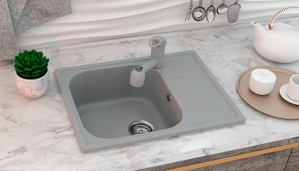 МОЙКА ULGRAN РЕВЕРС С ПЛОЩАДКОЙ U-202 ЧЕРНЫЙ 308