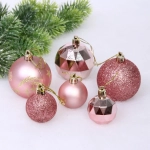 Набор шаров «Winter shine» 6 см + 4 см (24 предмета), Розовое золото