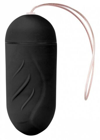 Чёрное виброяйцо Ribbed Egg на дистанционном управлении (Цвет: черный)