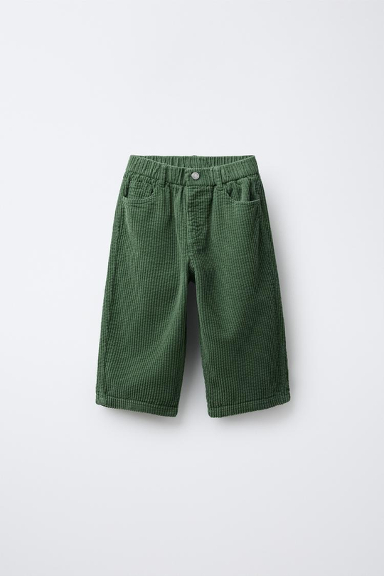 ZARA Х BENSIMON ® ВЕЛЬВЕТОВЫЕ БРЮКИ, ЗЕЛЕНЫЙ