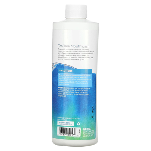 Swanson, Жидкость для полоскания рта Tea Tree, перечная мята, 473 мл (16 жидк. унц.)