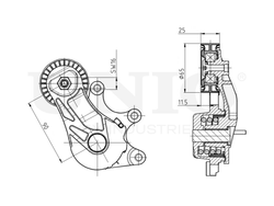 Ролик с натяжителем приводного ремня UNIO TNS-10310
