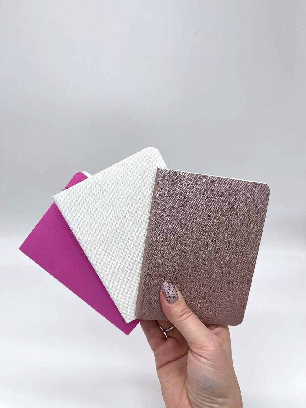 Набор 3 блокнота 88л (138*102мм) линейка розовый, перламутровый, белый (5447-4)