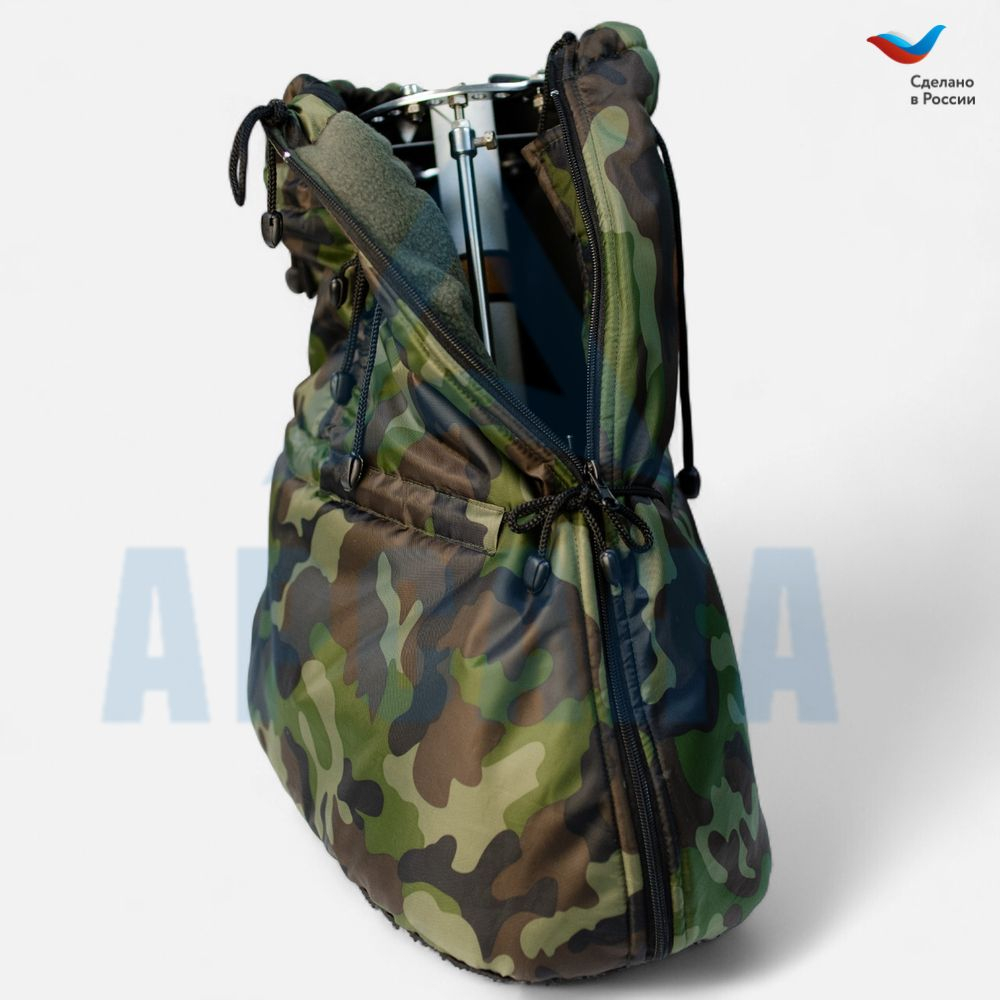 Чехол зимний (до -20 С) с подошвой из резины на аппарат Илизарова на голени и стопе. Цвет изделия камуфляж, цвет молнии черный.ОГСРЗУ-14