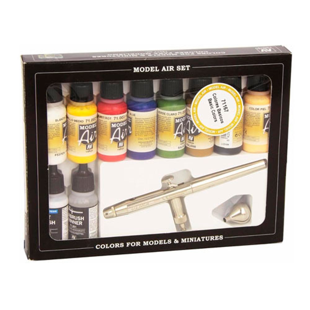 Набор Аэрографический Model Air (10цв.) + аэрограф H&S ULTRA