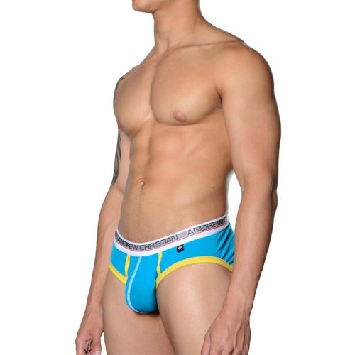 Мужские трусы брифы Andrew Christian Show-it-low-profile brief Blue yellow AC3-M081