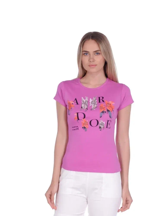 Футболка женская, лиловый 300232/SS20-ADORE