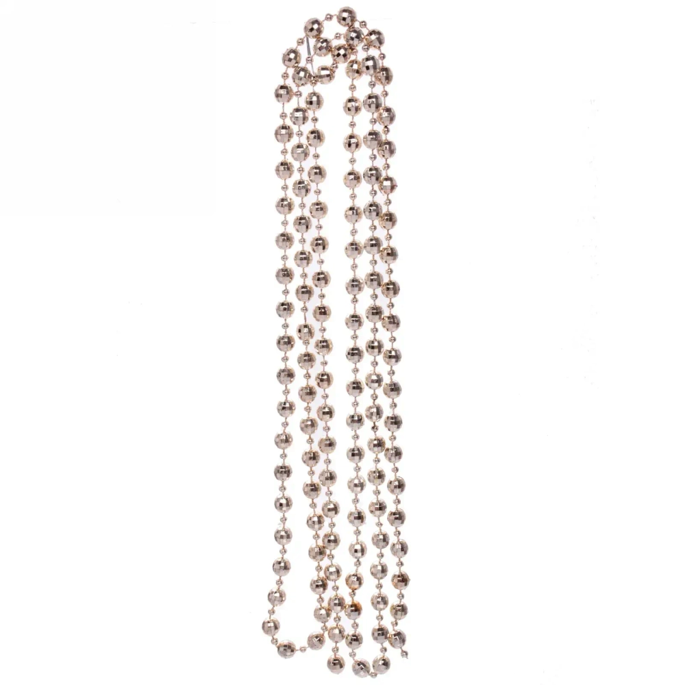 Бусы на ёлку 2м «Капельки», Розовое золото