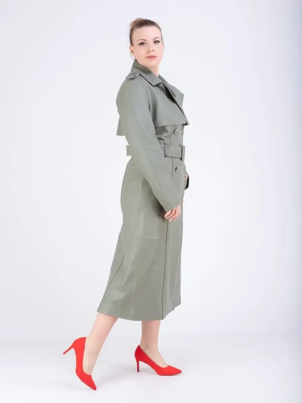 Тренчкот женский плащ женский кожаный