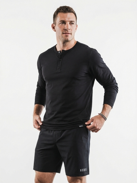 Лонгслив NOBULL черный на пуговицах