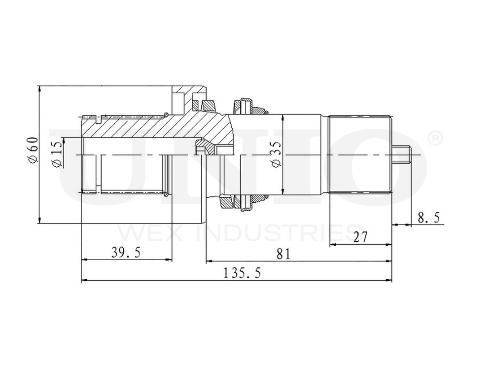 Вал приводной, передний UNIO CVJ-10033